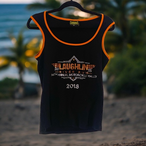 Biker 2018 Laughlin River Run Motorcycle Women’s  2XL Tank - Picture 1 of 9